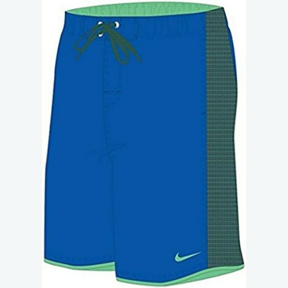 Nike Fuse 11" Swim Trunks Hyper Beech Resort Vacation Sport Cobalt - Men's